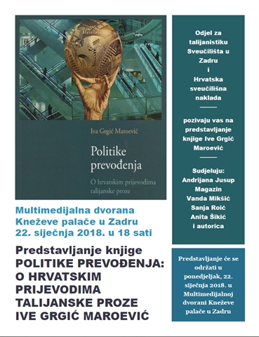 Predstavljanje knjige "Politike prevođenja: O hrvatskim prijevodima talijanske proze"